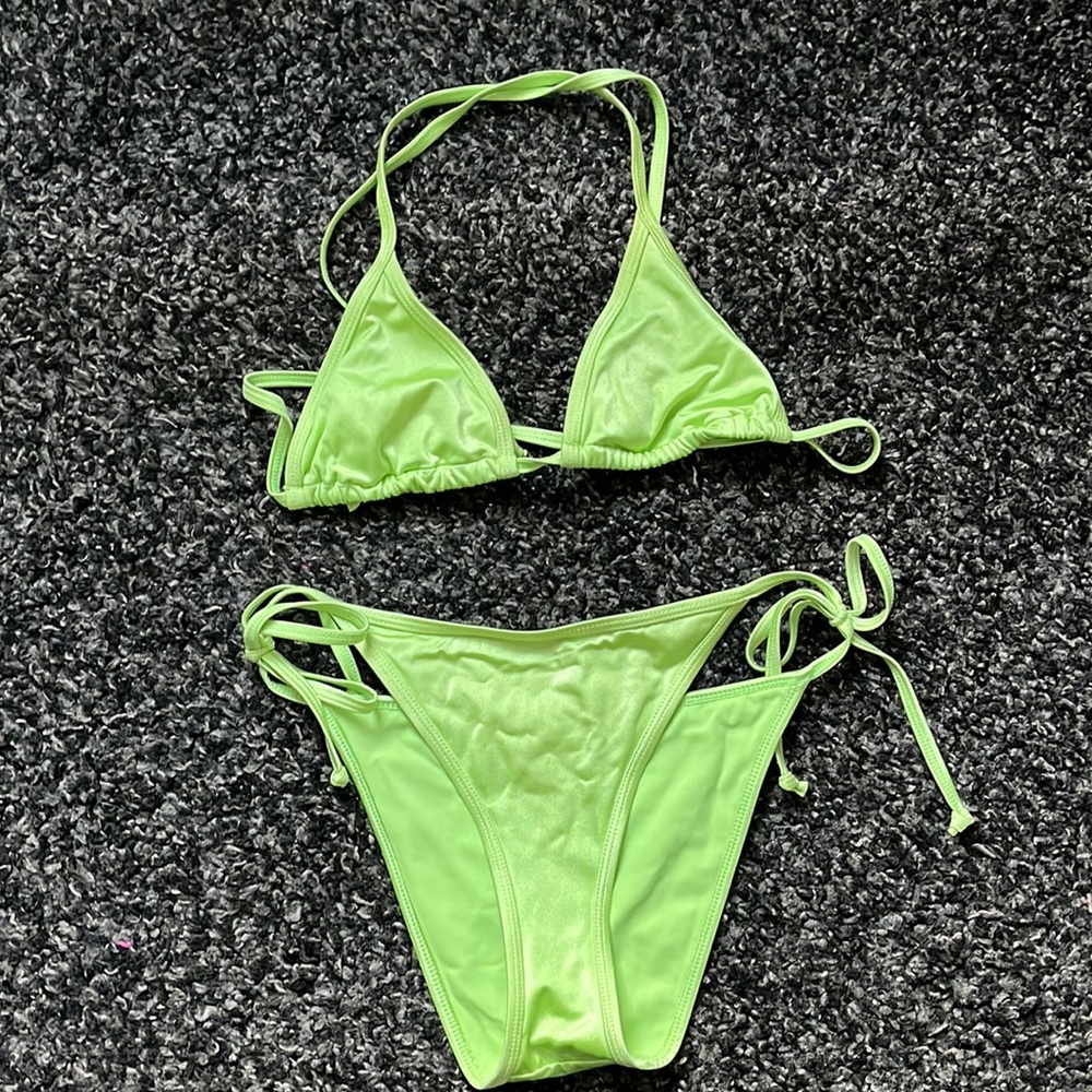 Lime Green Shimmer Bikini
